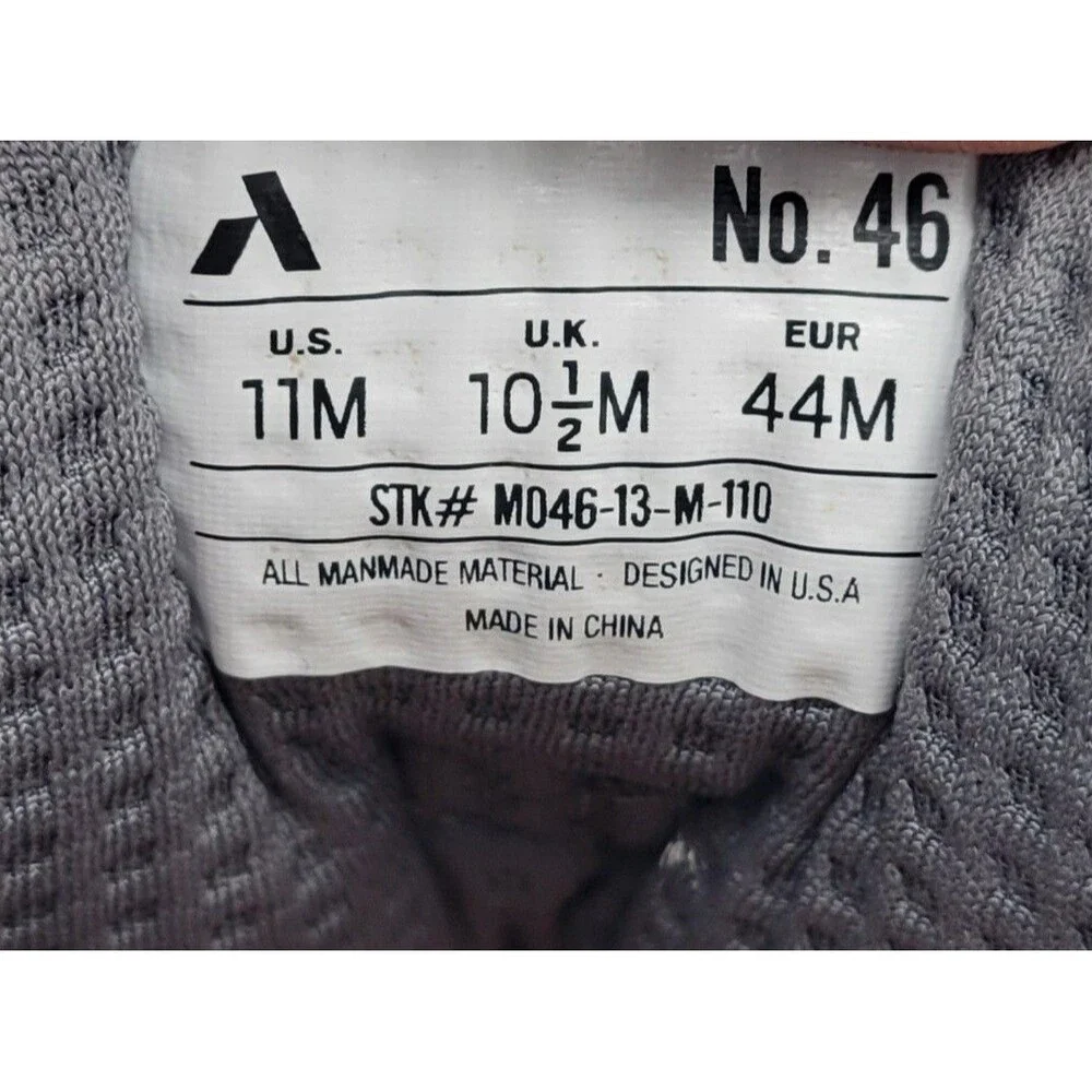 Anodyne No. 46 Mens Sport Jogger Black Grey Diabetic Shoes Mens Size 11 M